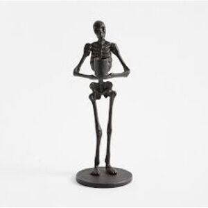 New Pottery Barn Skeleton Taper Candle Holder,  13”H, Antique Bronze Finish